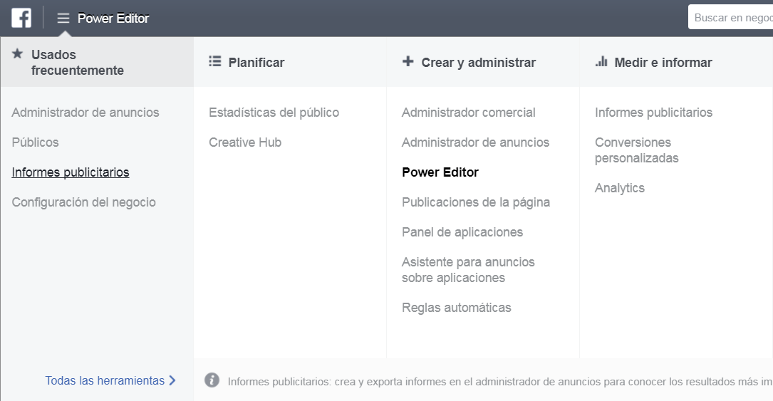 como acceder a power editor facebook ads