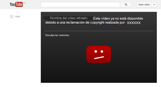 retirada de video youtube