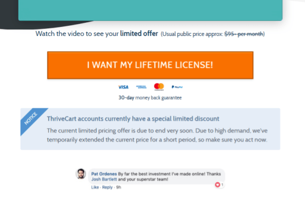 Oferta de Thrivecart